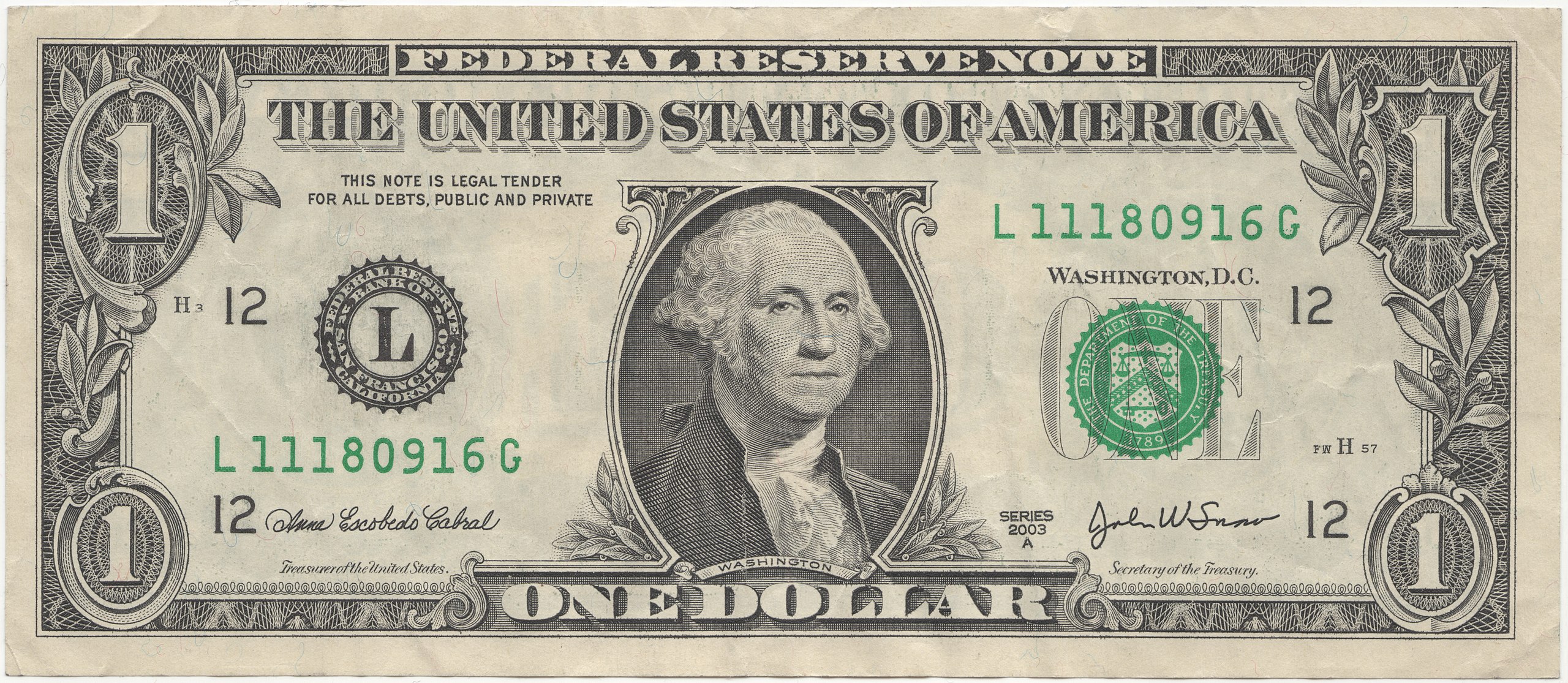 1 dollar bill